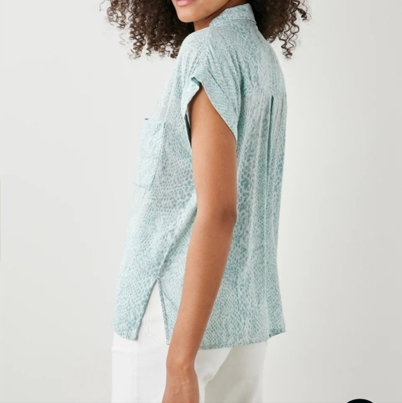 Womens Rails Whitney Shirt Size Large Mint Boa - Picture 3 of 14